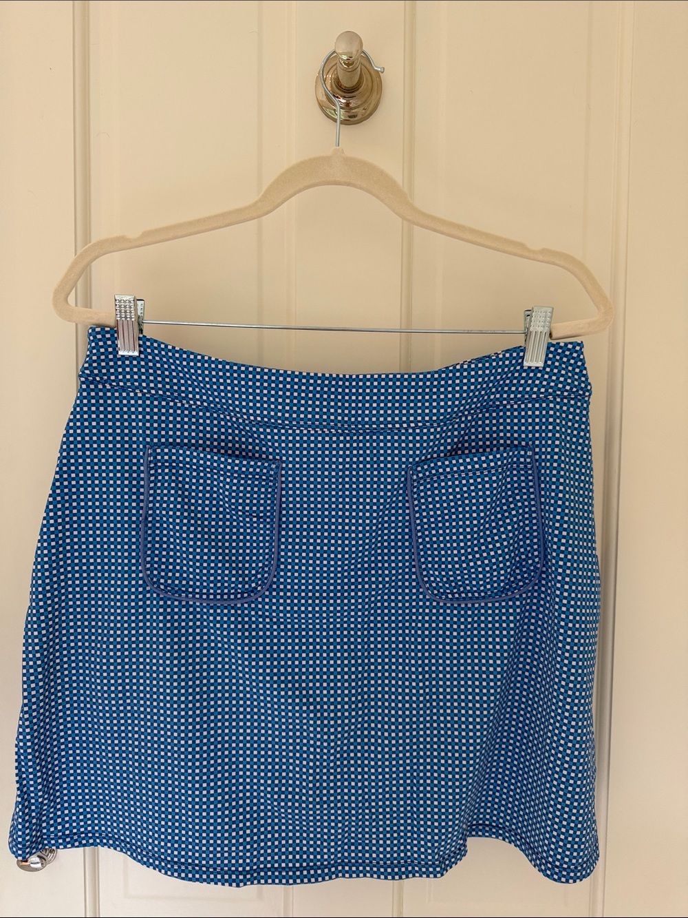 Golf skirt Blue Polka Dot Mini Skirt with Front Pockets WORN ONCE